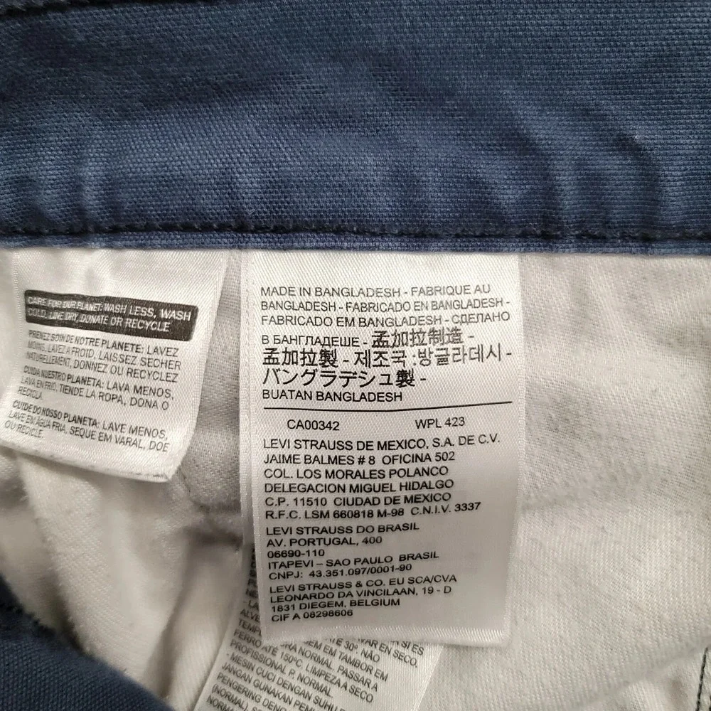 Levis Shorts Mens 34 Blue‎ Chino Outdoors Casual Skateboarding Flat Front